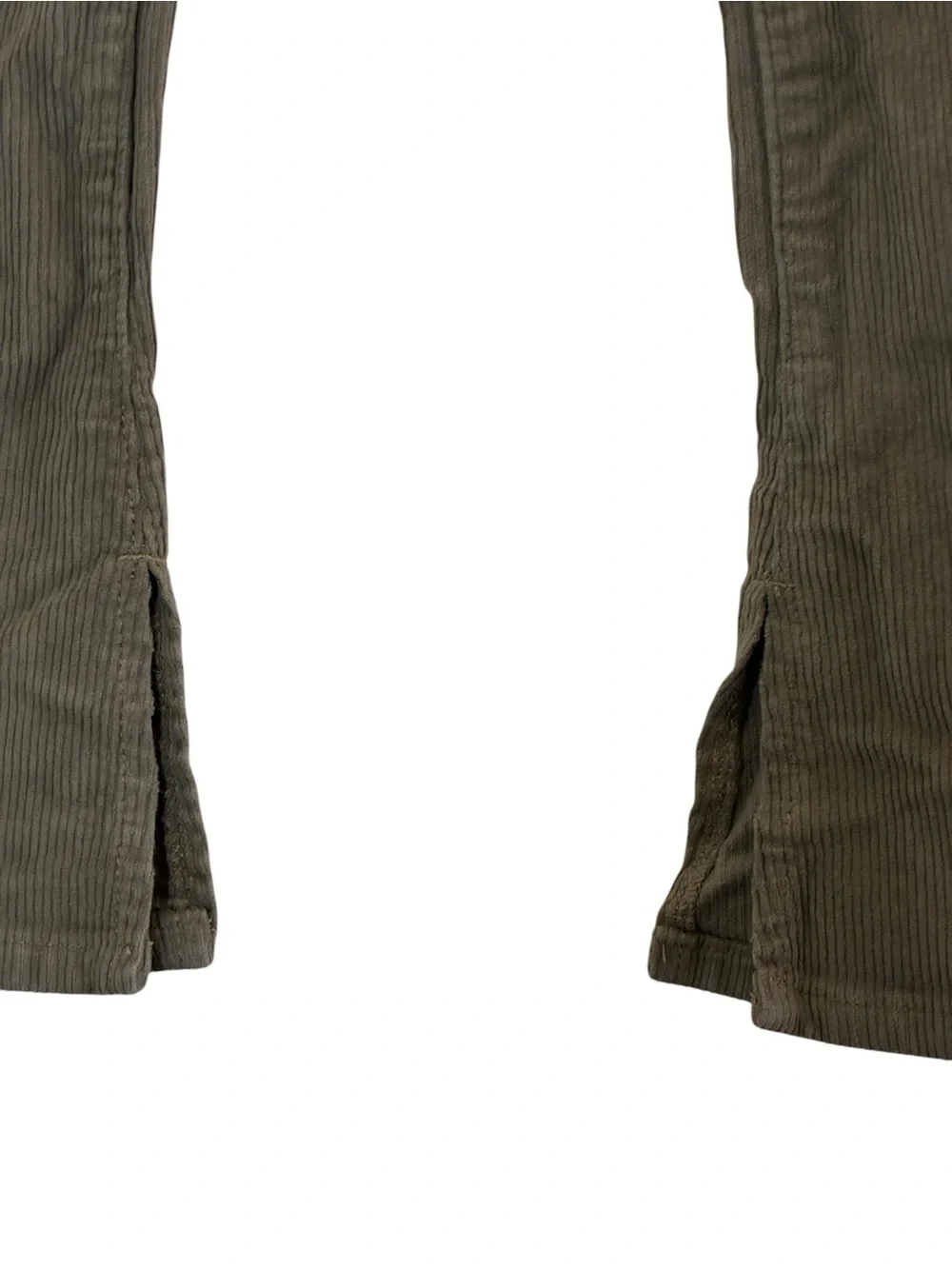 Zara | Green flare leg corduroy pants adjustable waist girls size 8